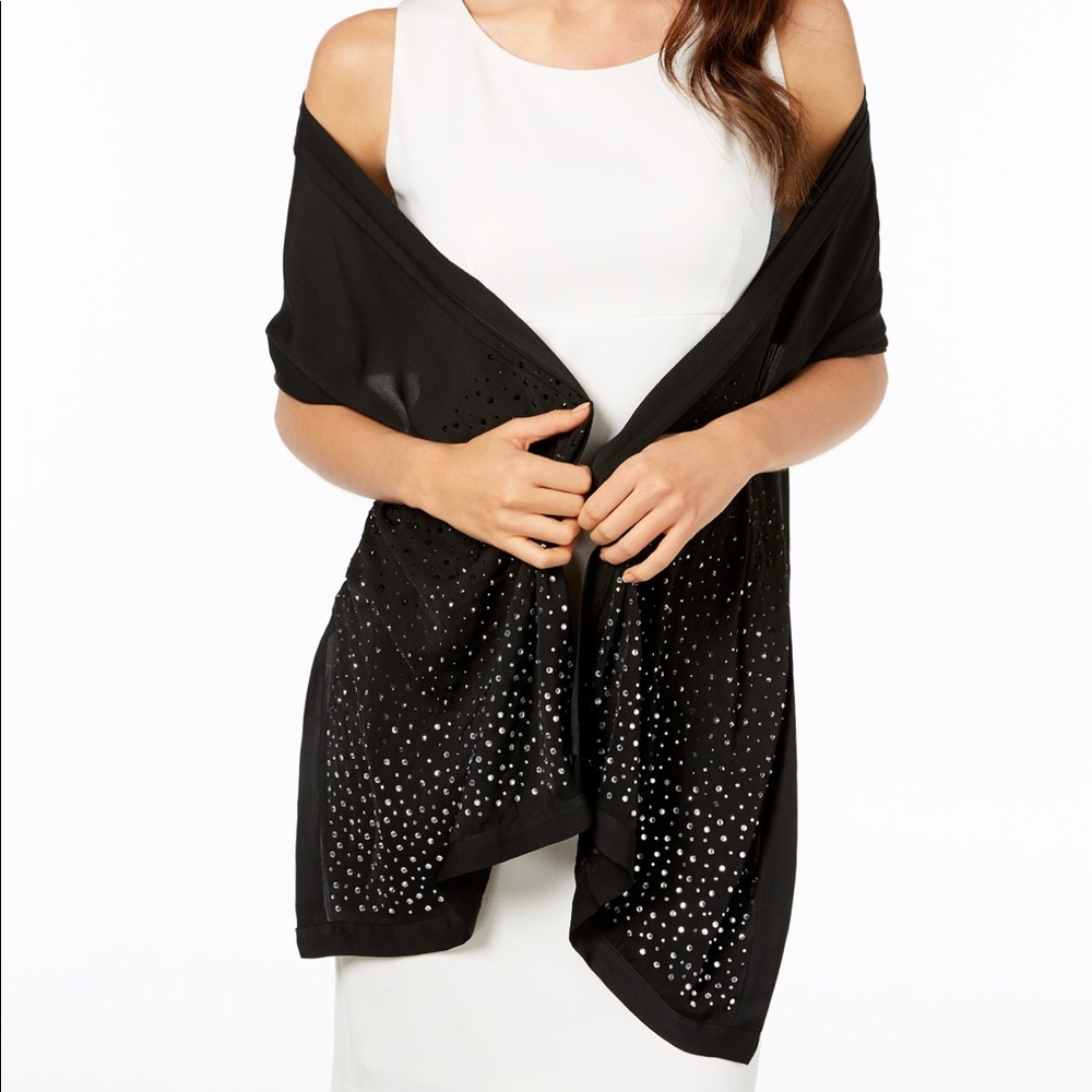 INC Ombré Stones Evening Wrap Black